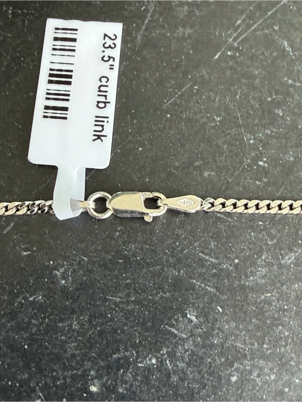 Men's 18kt. White Gold Curb Chain Necklace 23.5” long Made in Italy